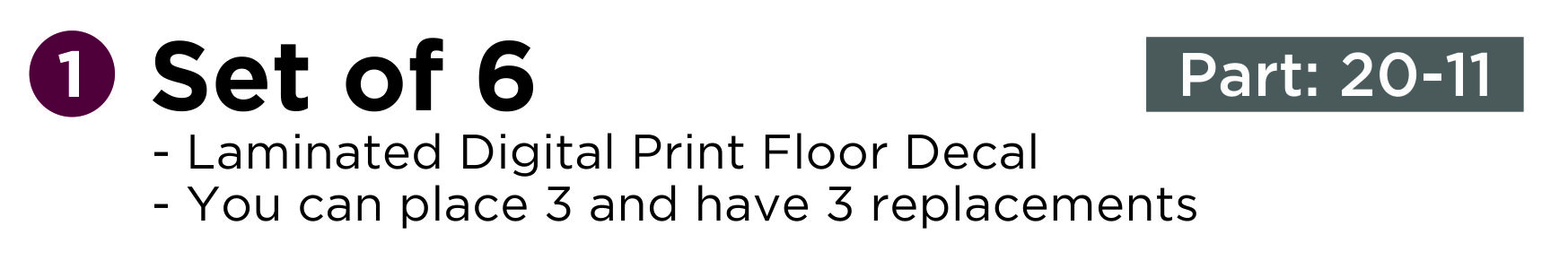 Set Of 6 Decals Part 12x12 Digital Print Decal_20-11